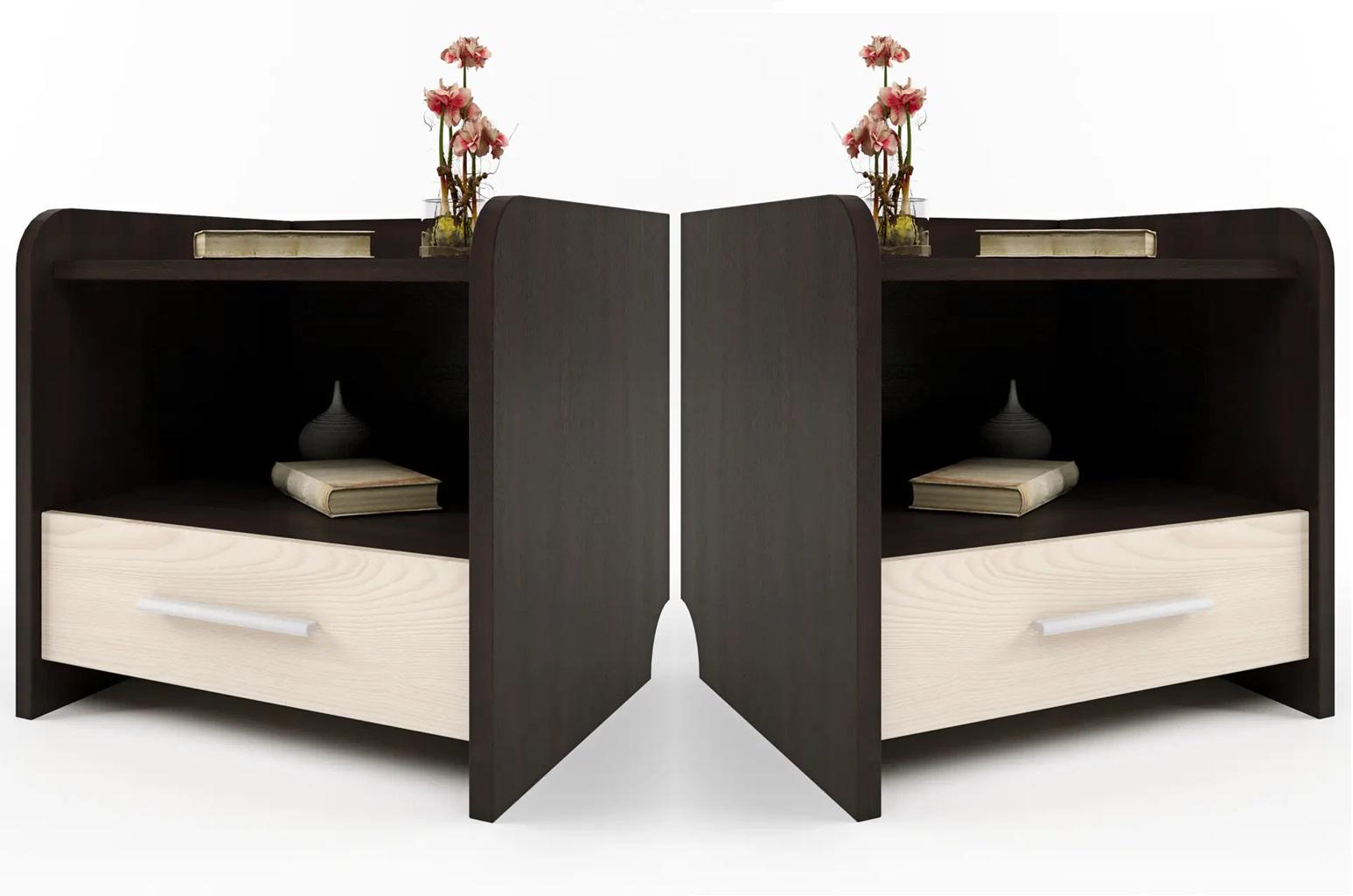Тумба прикроватная Эверест 2 шт. Венге темный/Дуб молочный (26771785) Тумба прикроватная Эверест 2 шт. Венге темный/Дуб молочный (26771785)
