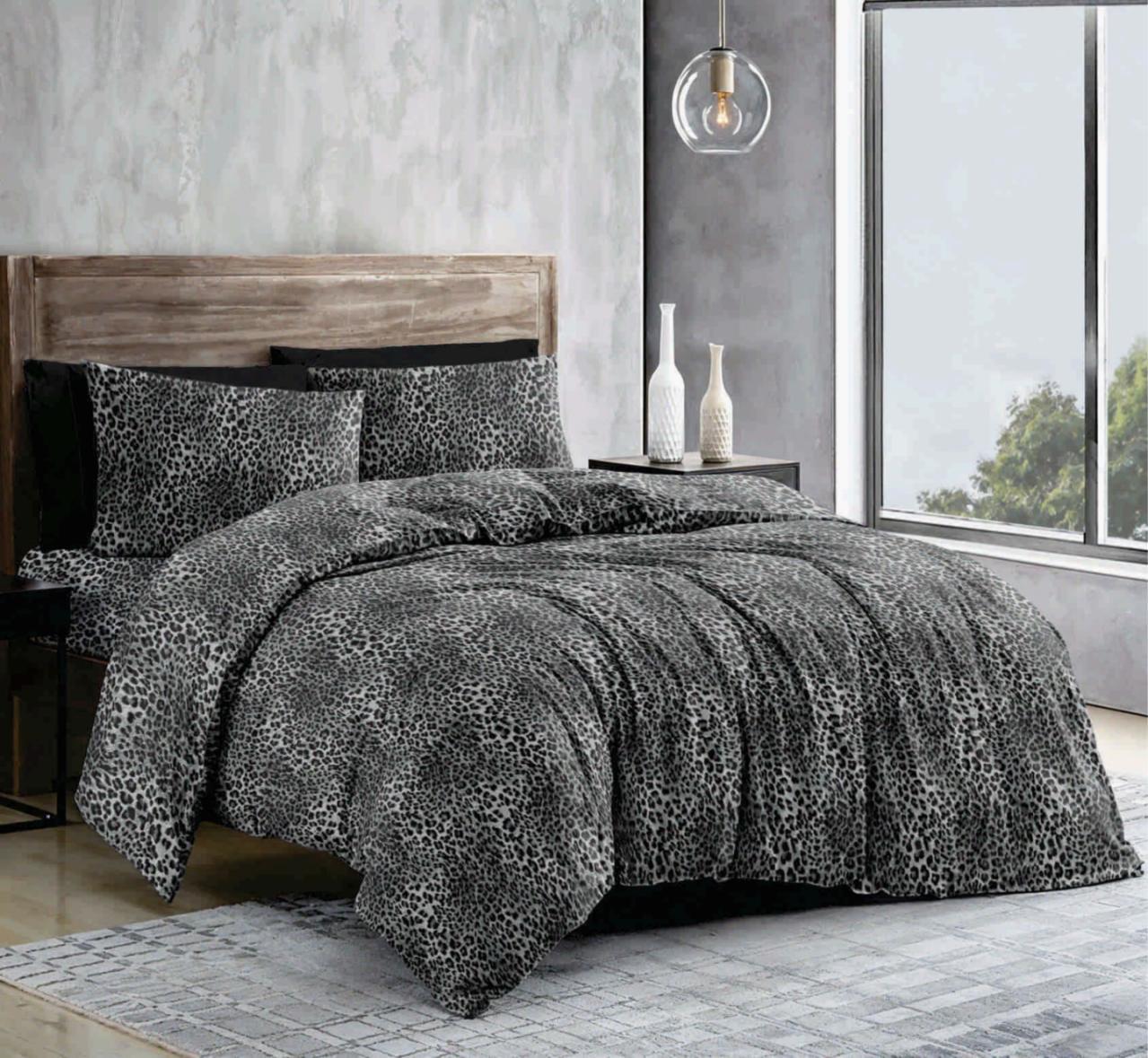Комплект постельного белья Gold Lux Леопард D евро бязь/коттон Серый (28781260) Комплект постельного белья Gold Lux Леопард D евро бязь/коттон Серый (28781260)