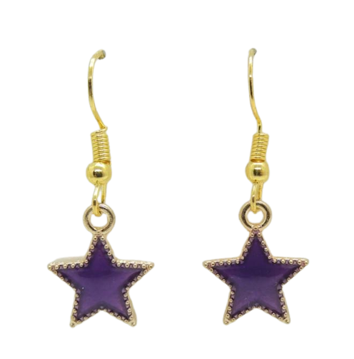 Сережки Jewelry Liresmina Зірка емаль 3 см Золотистий