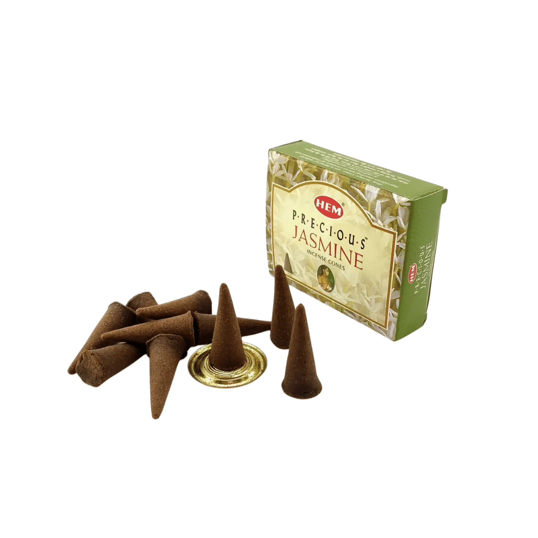 Конусы ароматические Hem Precious Jasmine Драгоценный Жасмин с подставкой 10 шт. (8901810480391)