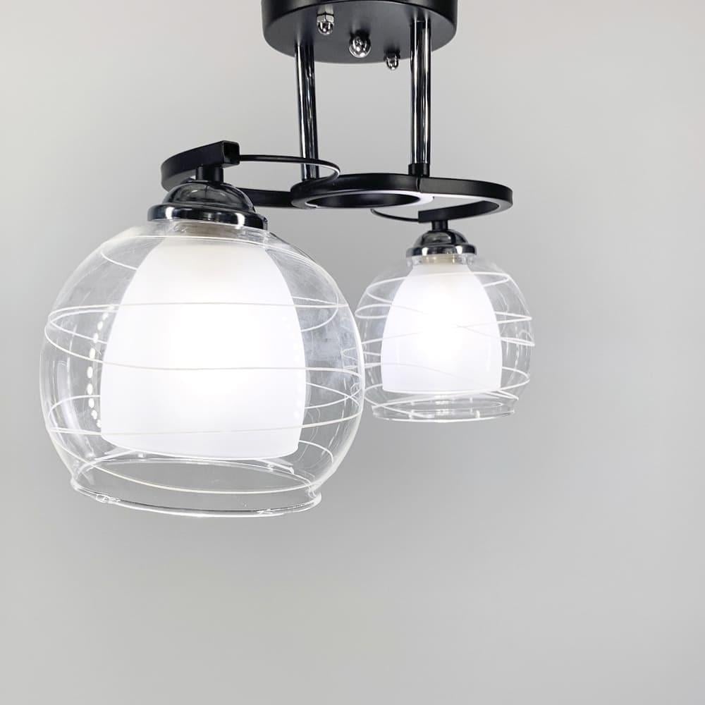 Люстра потолочная на 2 двойных плафона 45 см Черный (6634/2 BK)