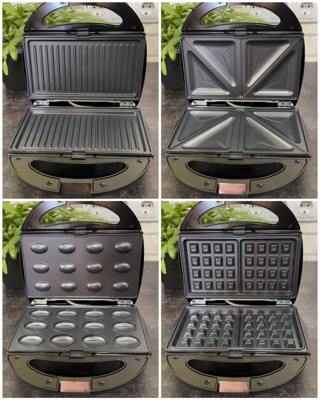 Мультипекар 4в1 1000 Вт 12 см Чорний - фото 6 Мультипекар 4в1 1000 Вт 12 см Чорний - фото 6