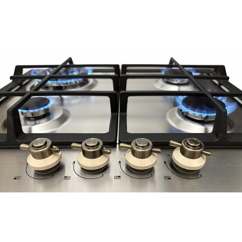 Варильна поверхня газова Luxor PGE 640 SSD Gold Italy Subuf Turbo нержавіюча сталь - фото 4 Варильна поверхня газова Luxor PGE 640 SSD Gold Italy Subuf Turbo нержавіюча сталь - фото 4