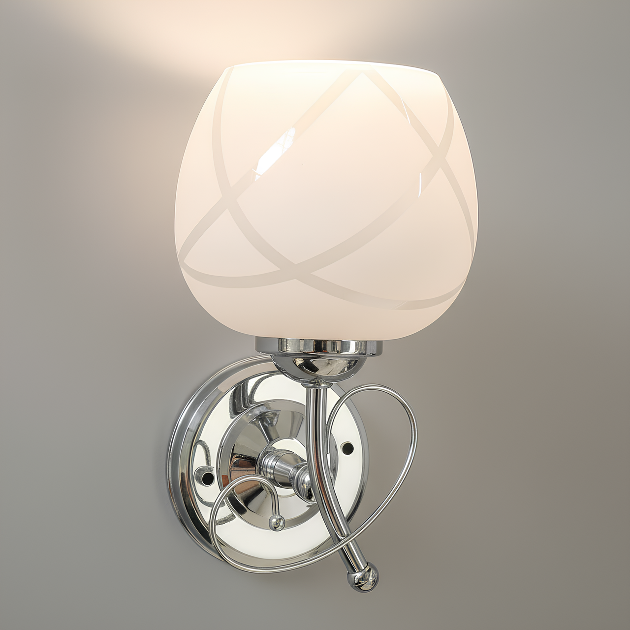 Бра Valeso з металевим каркасом під одну лампу Е27 Хром (B-2348E/1)