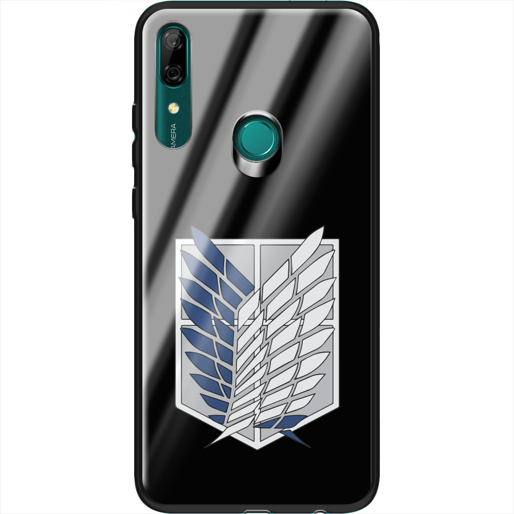 Чехол Boxface Huawei P Smart Z Атака Титанов Крылья Свободы Черный силикон со стеклом (37381-bk88-37725)