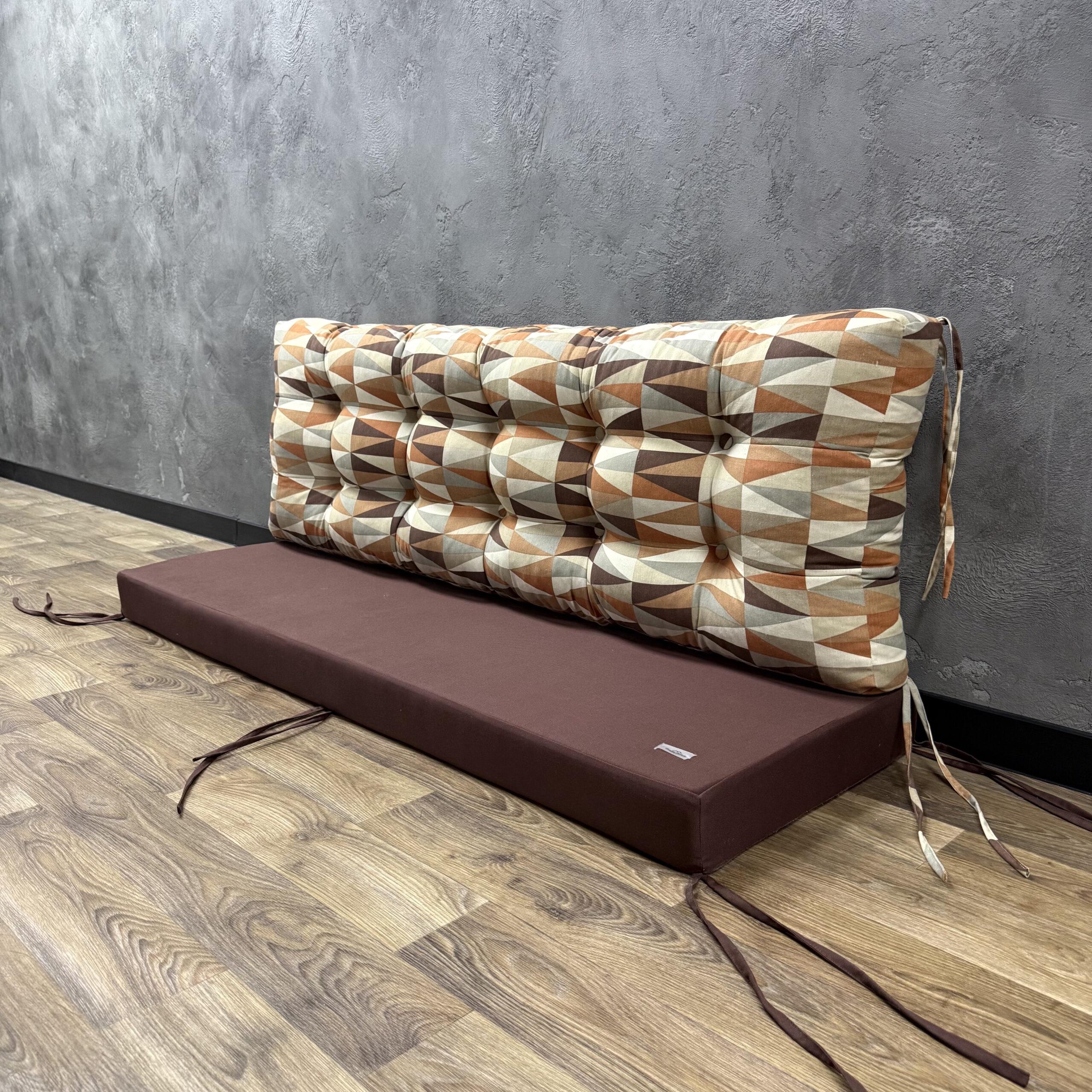 Комплект матрас со спинкой Comfort Home Triangle на поддоны/качели/каркасы/садовую мебель панама 160х60х40х8 см
