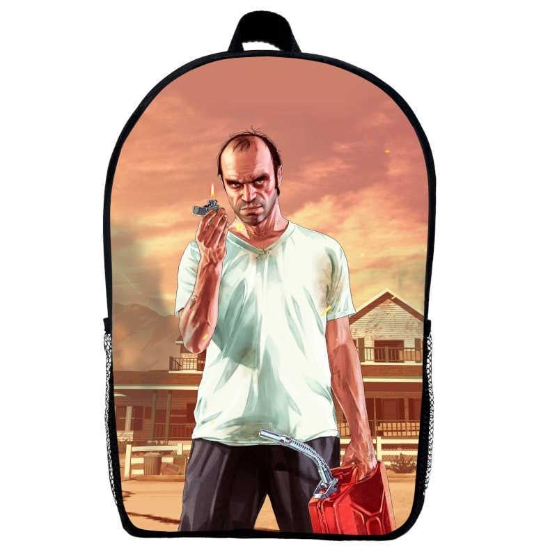 Школьный рюкзак с принтом GTA-03 39х27х14 см 14 л Черный (2364861562)