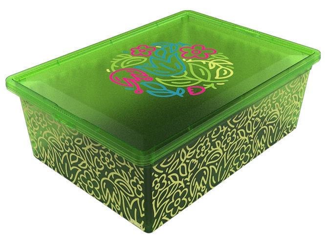 Коробка Qutu Light Box с крышкой 25 л Fluorescent Green (MLM-LIGHT-BOX-S-K-FLOURESENT-GREEN-2)