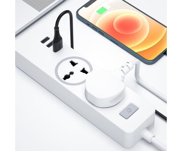 Фільтр мережевий Xo WL04 2EU розетки 3 USB порти 10A 1,8 м White - фото 2