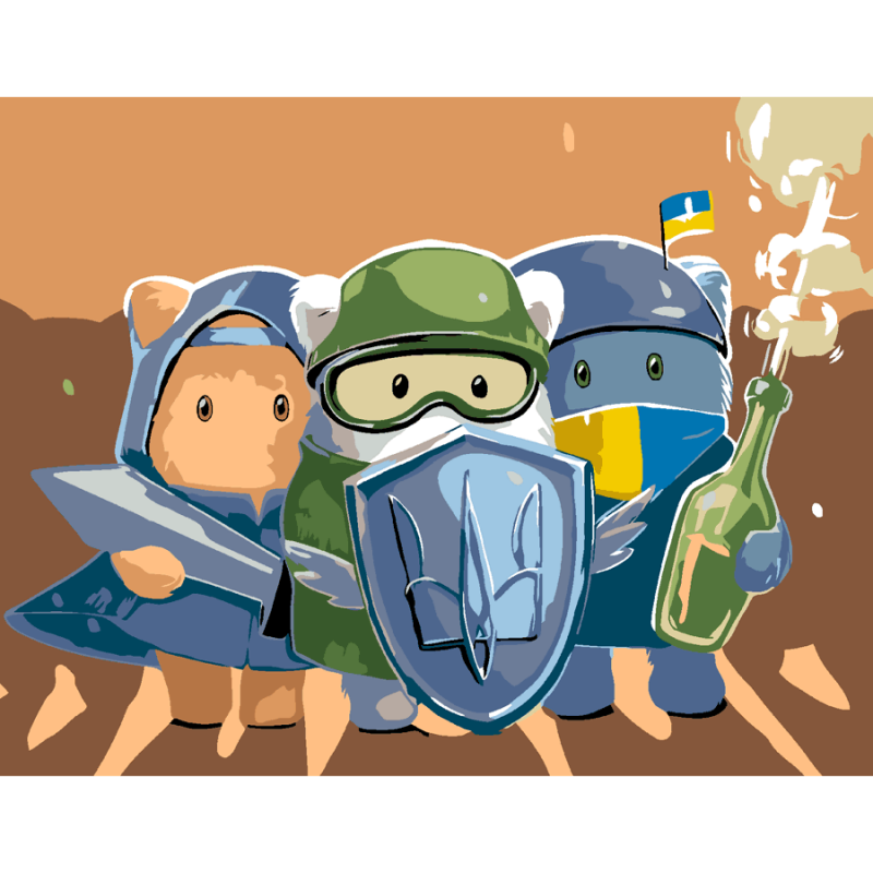 Картина за номерами ROSA Пушистики Вартові 35х45 см (Az1-4823098531081)