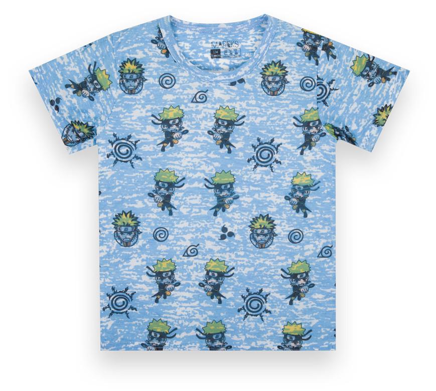 Футболка дитяча бавовняна для хлопчика Mareks Кіко 140 см Блакитний (70014)