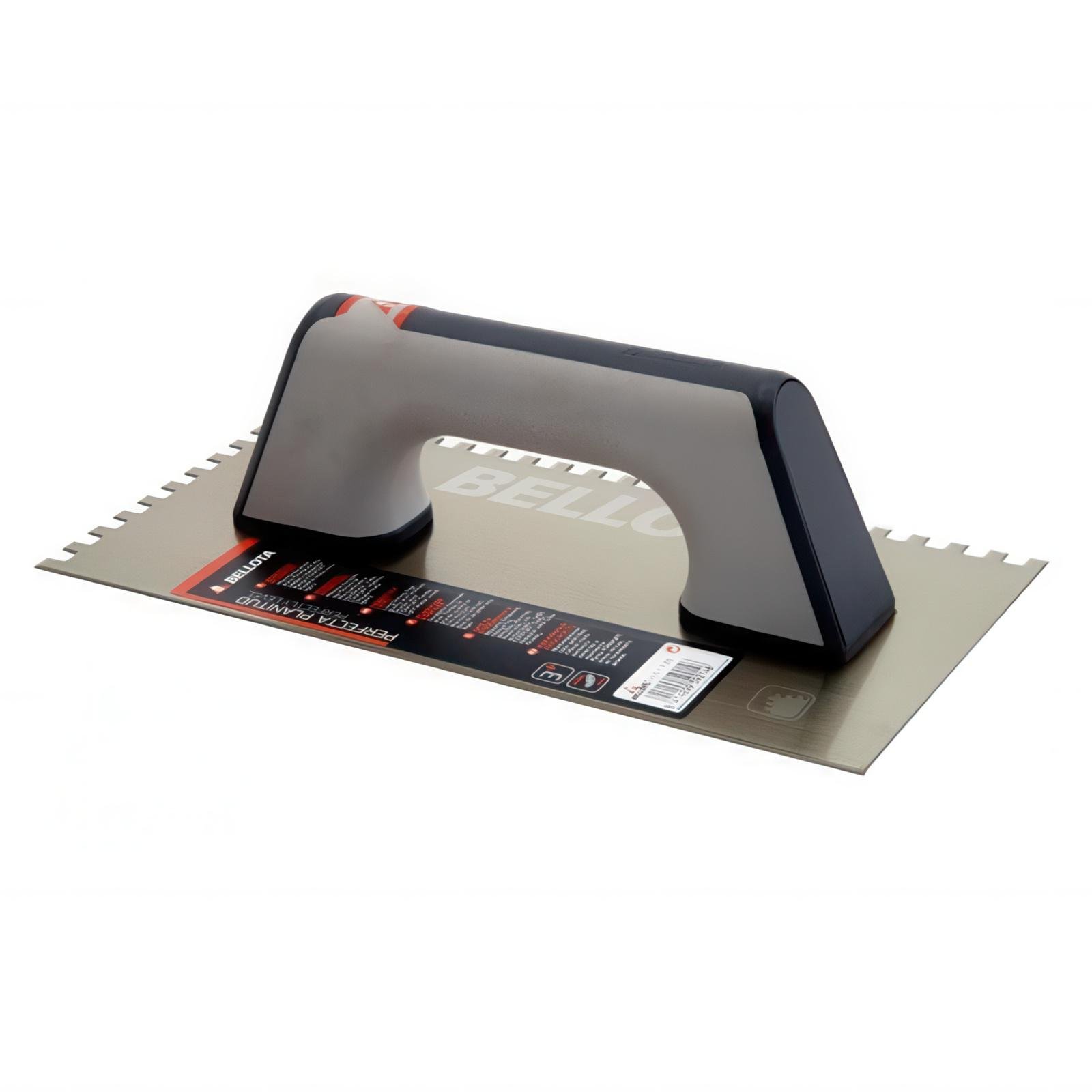 Шпатель штукатурный Bellota зазубренный 270х135 мм.