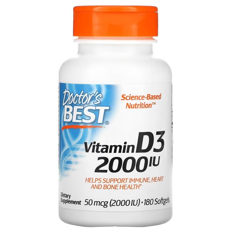 Витамины Doctor's Best Vitamin D3 50 мкг 2000 IU 180 капсул