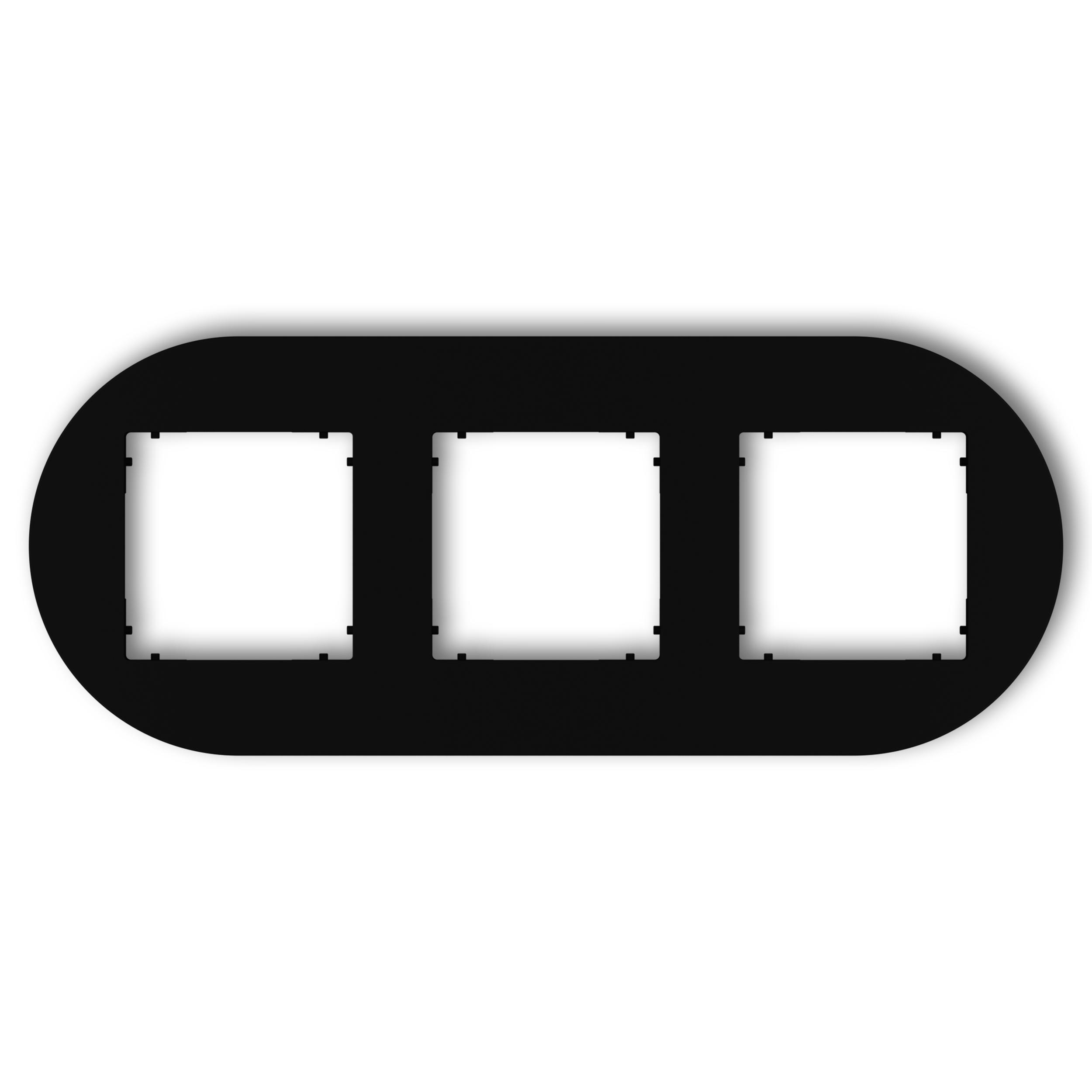 Рамка тройная универсальная круглая Karlik Mini Черный матовый (12MRTO-3)