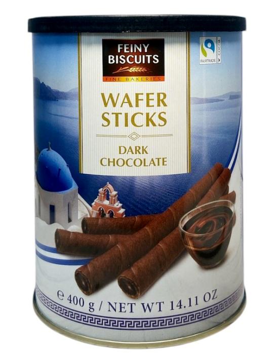 Трубочки вафельные Feiny Biscuits с темным шоколадным кремом в металлической банке 400 г (60657)