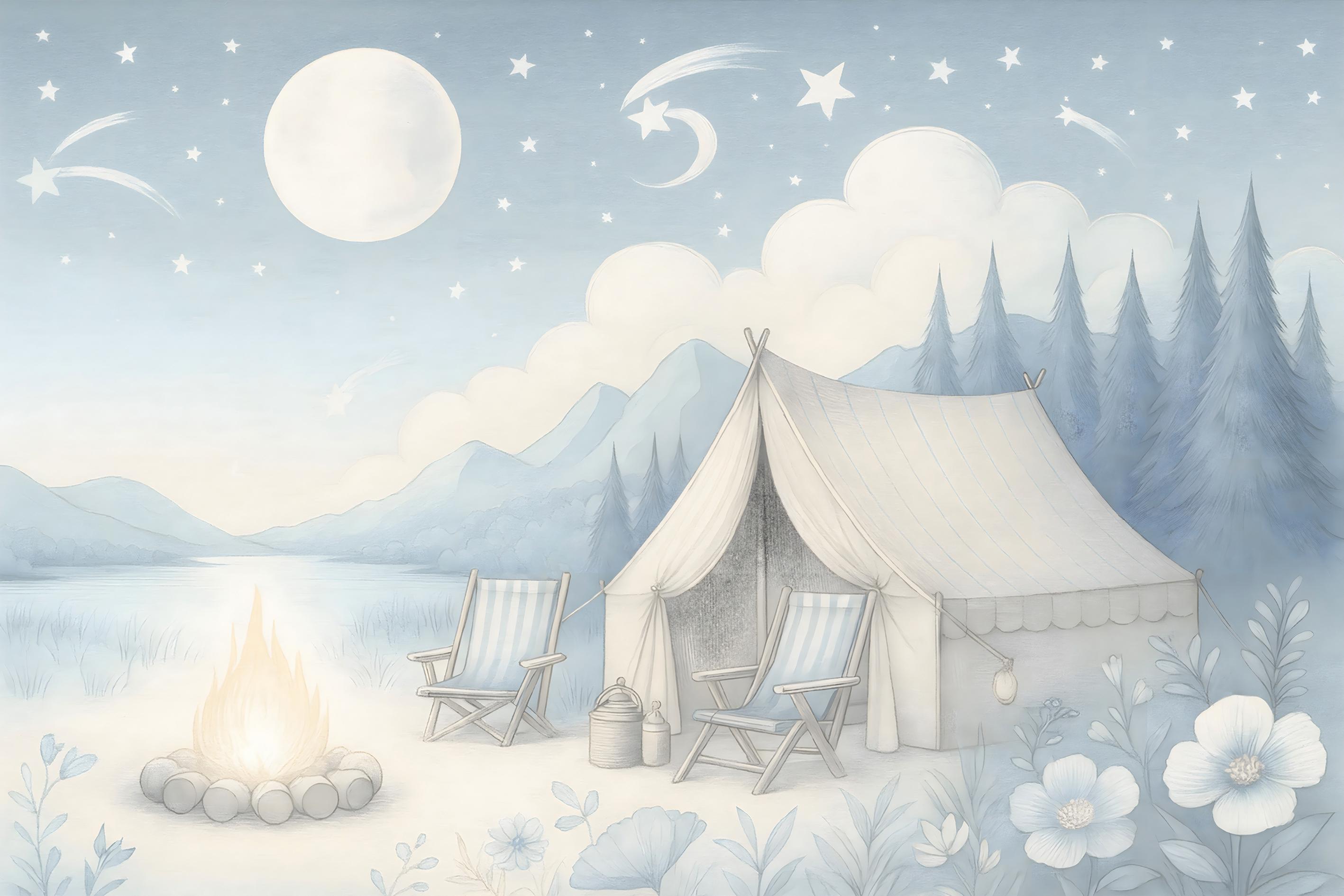 Фотошпалери флізелінові Upstream Нічний табір під зоряним небом 345х230 см (S5KID-092/6)