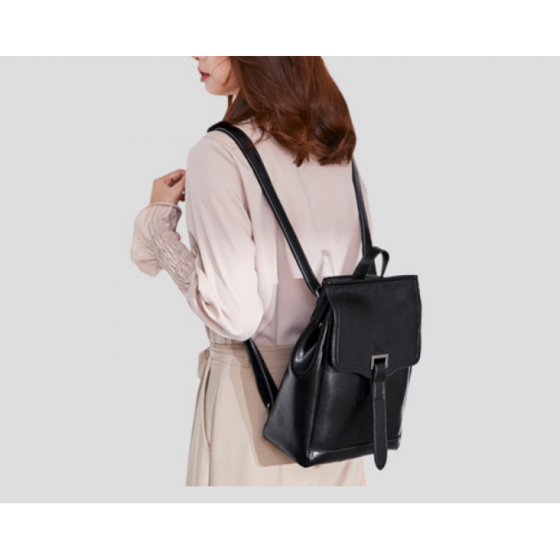 Рюкзак-сумка жіночий шкіряний 26х22х11 см Чорний (156) - фото 5 Рюкзак-сумка жіночий шкіряний 26х22х11 см Чорний (156) - фото 5