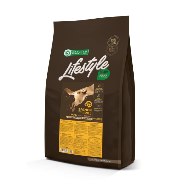 Сухий корм беззерновий Lifestyle Grain Free Salmon with krill Starter For з лососем та крилем для цуценят стартер всіх порід (NPLS45683)