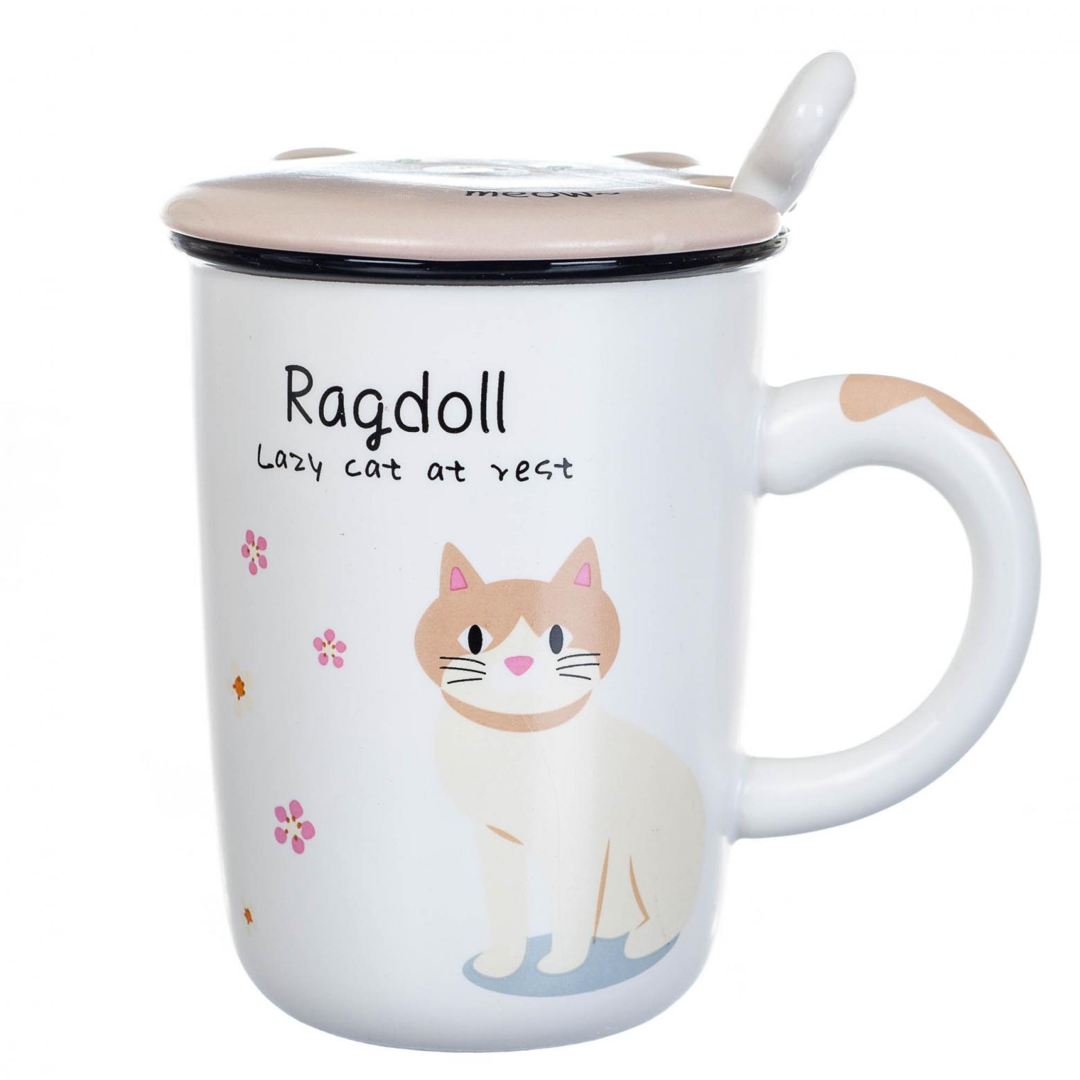 Кружка керамическая с крышкой Elisey Cat4 300 мл (8205-002)
