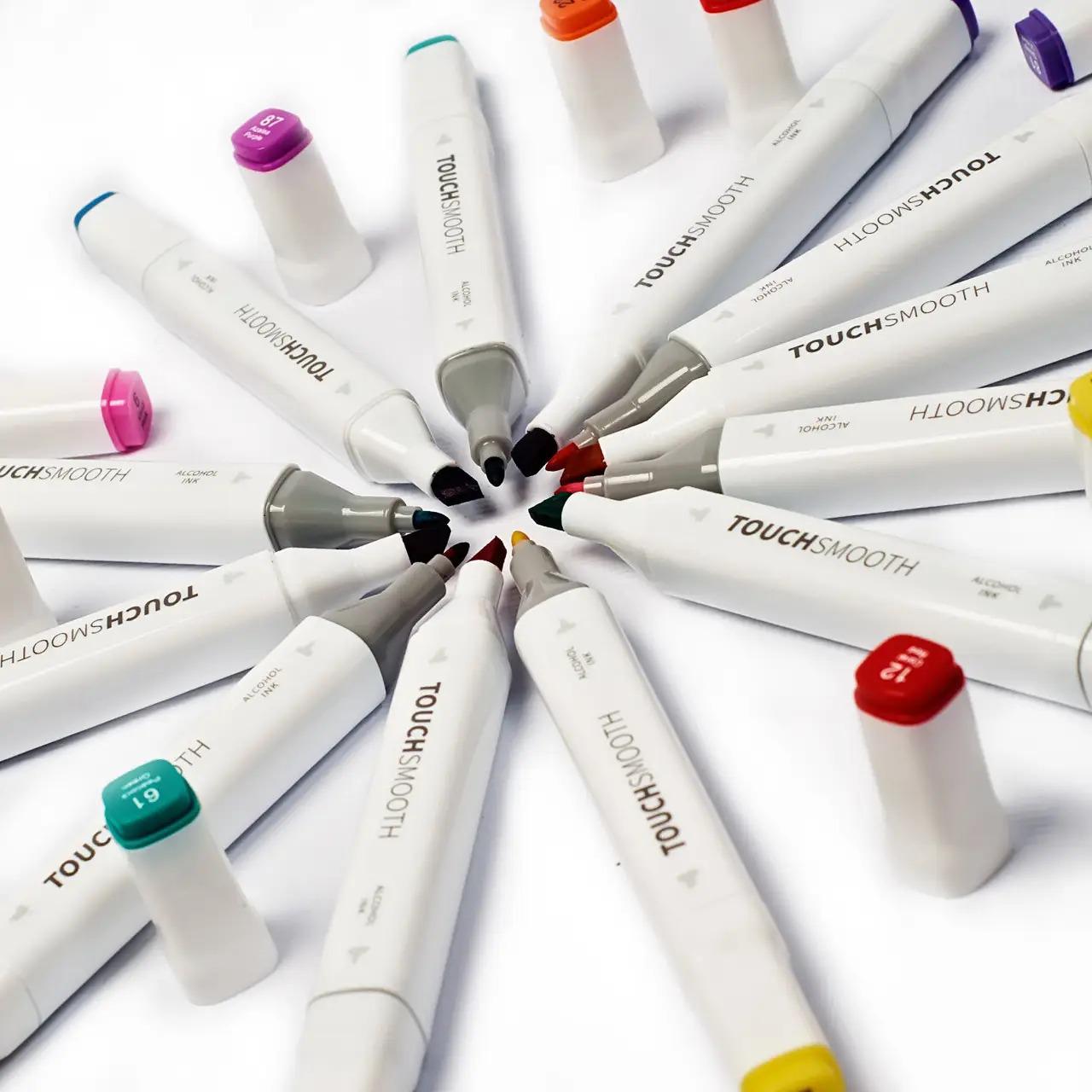 Набор маркеров двухсторонние Touch Smooth 80 шт. спиртовые для скетчинга с подставкой для маркеров Черный - фото 3 Набор маркеров двухсторонние Touch Smooth 80 шт. спиртовые для скетчинга с подставкой для маркеров Черный - фото 3