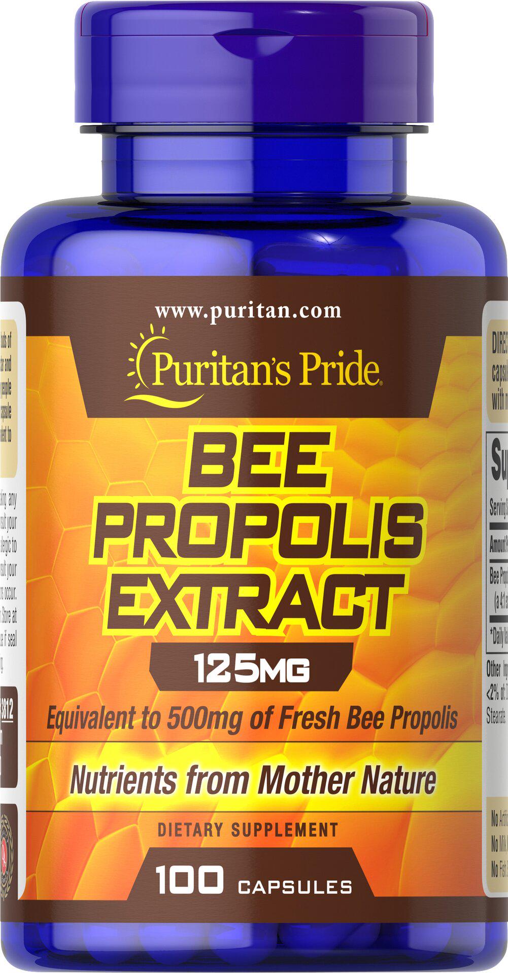 Натуральна добавка для імунітету Puritan's Pride Bee Propolis Extract 125 мг 100 Caps