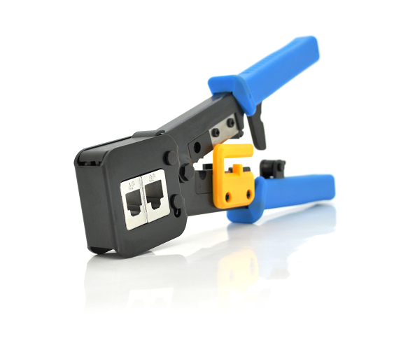Инструмент для обжима RJ45 и RJ12/11 с храповым механизмом Merlion EZ-RJ45 Синий (623763)