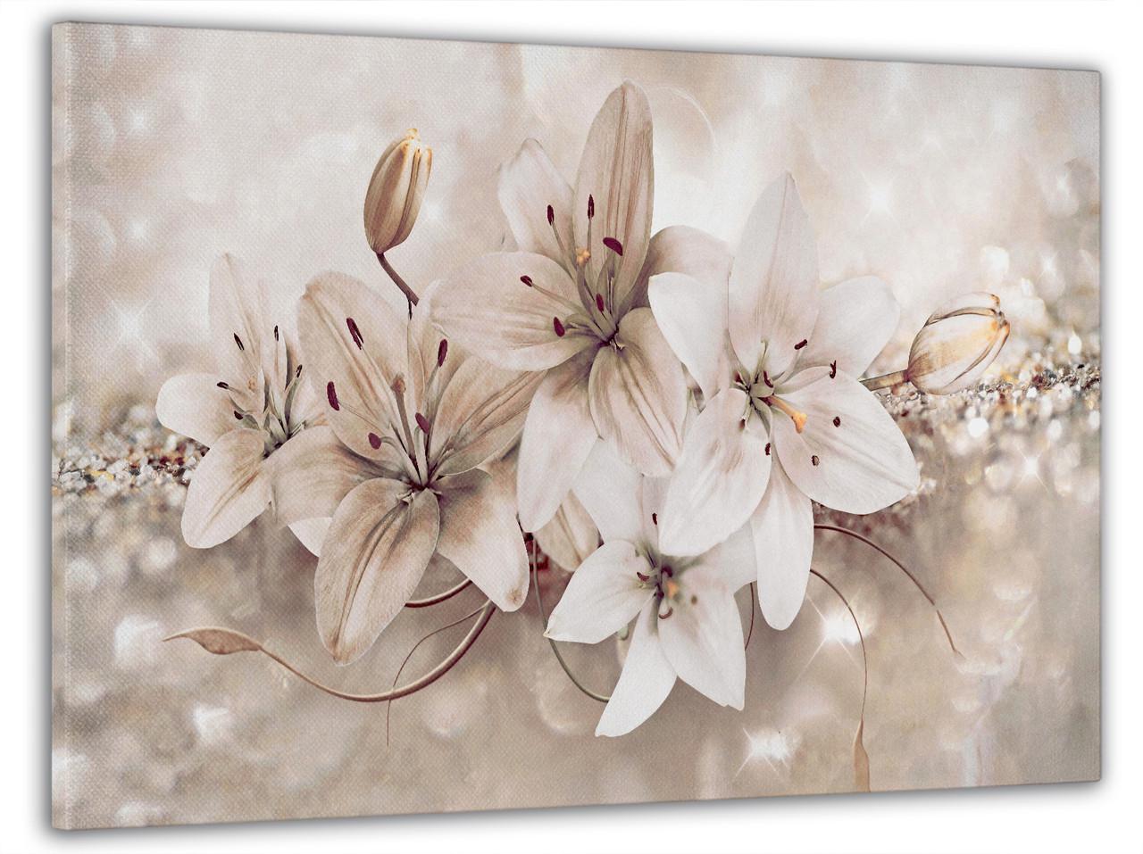 Картина на холсте DK Абстракция с белыми лилиями 60x100 см (MK10152_M) - фото 1