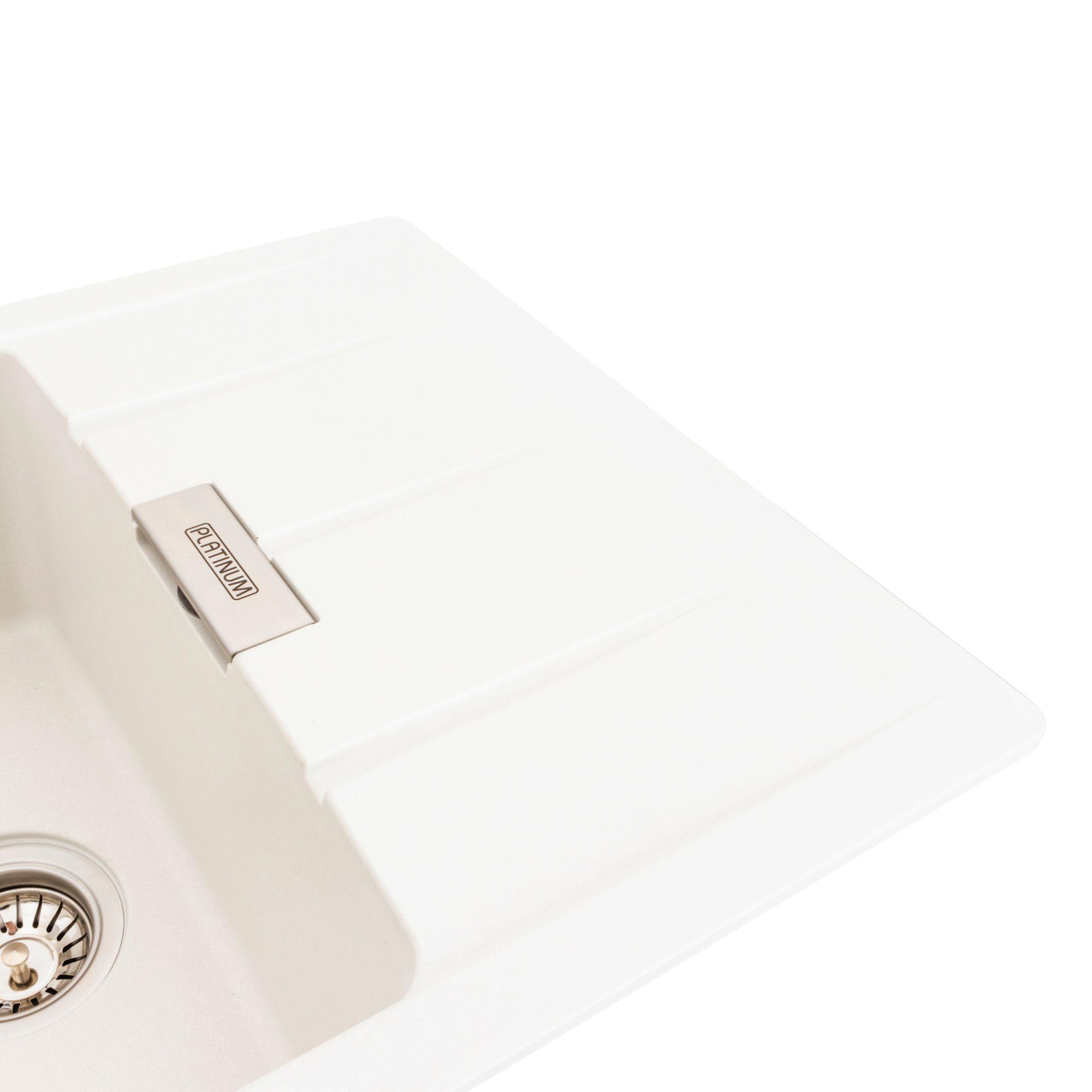 Мойка для кухни гранитная Platinum 7850 ROMA матовая Белоснежный - фото 3 Мойка для кухни гранитная Platinum 7850 ROMA матовая Белоснежный - фото 3