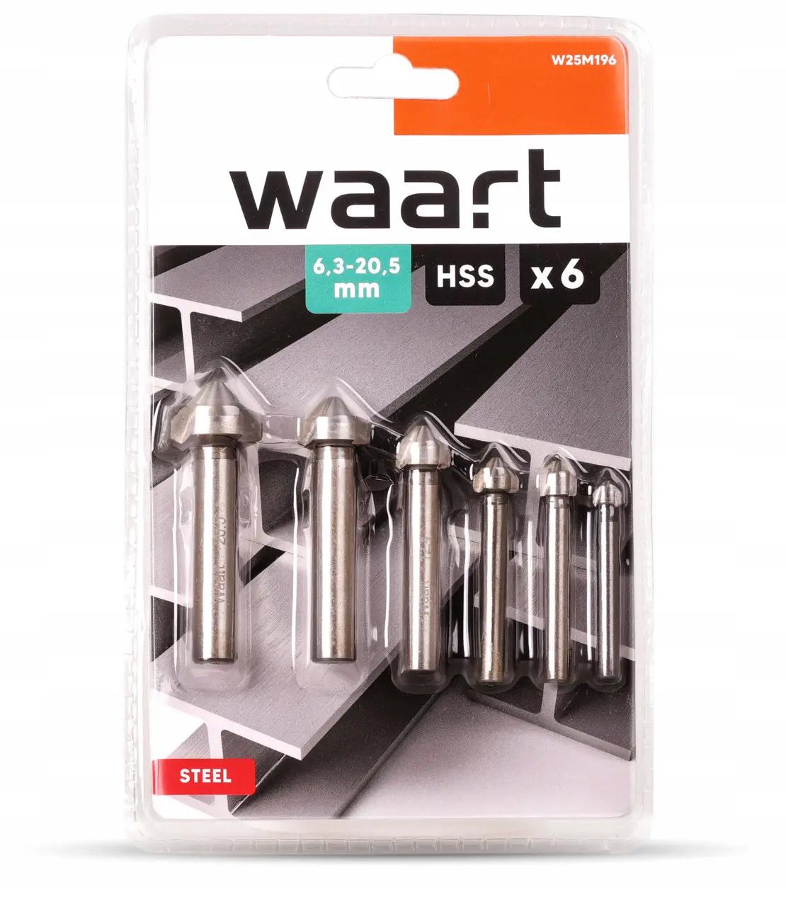 Зенковки по металлу Waart 6,3-20,5 мм 6 шт. (13365368142) - фото 2