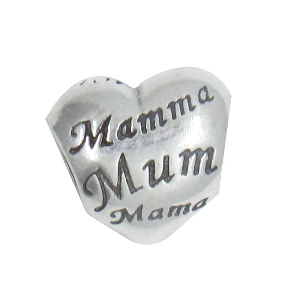 Серебряный шарм сердечко Мама (1118207789)