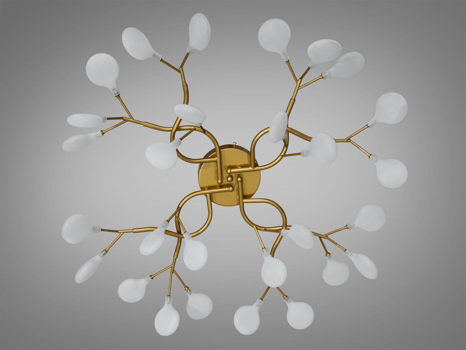 Люстра стельова на кухню Світлячок 28 ламп Золотий (X890-28A GD)