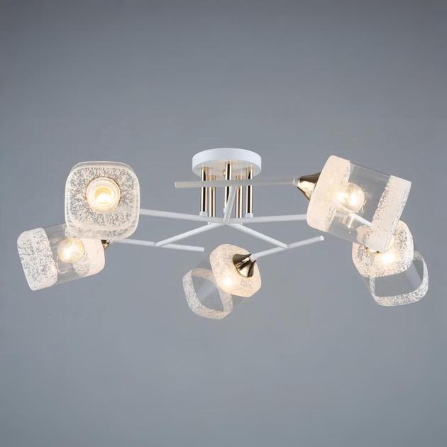 Люстра потолочная Sirius на пять квадратных плафонов Е27 IP20 A4147/5 Белый (28685786)