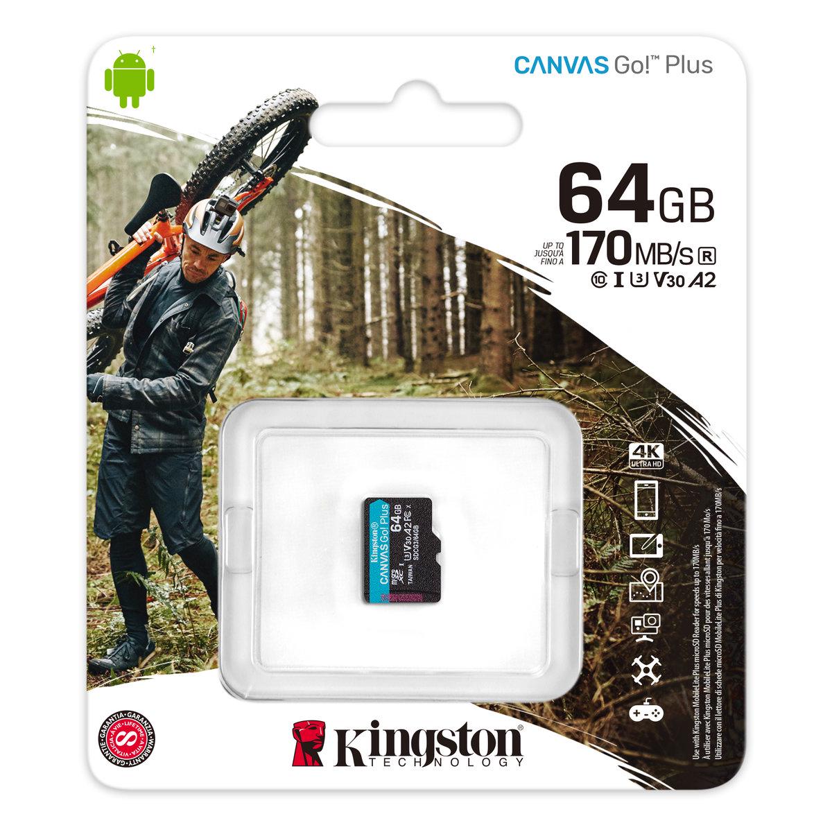 Картка пам'яті Kingston Canvas Go Plus class 10 A2 V30 64Gb