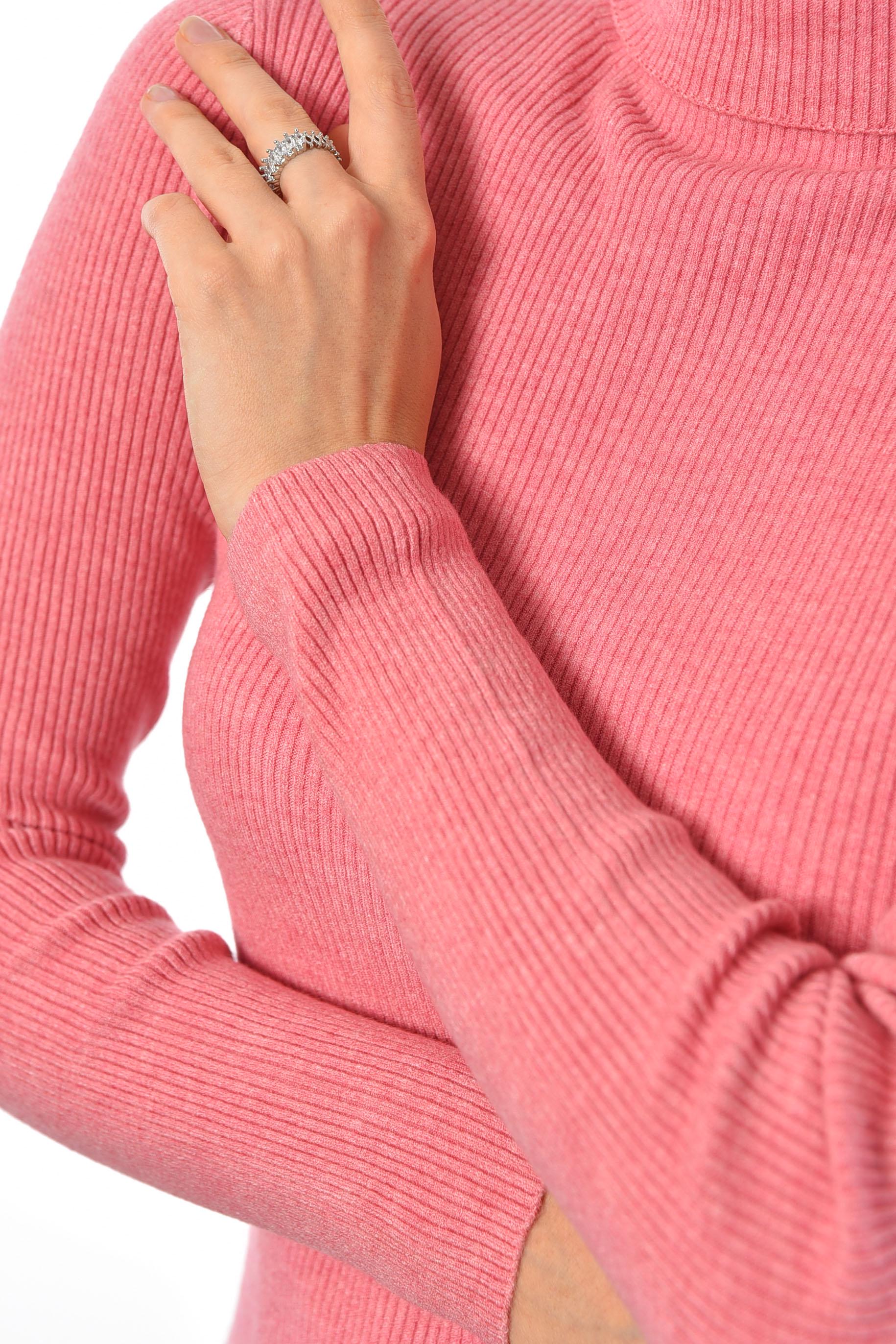 Гольф женский однотонный S-M Розовый (191267) - фото 4 Гольф женский однотонный S-M Розовый (191267) - фото 4