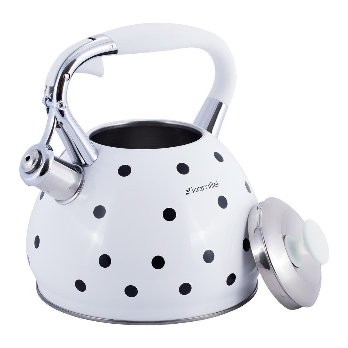 Чайник Kamille з свистком 3 л Білий (13126126) - фото 3