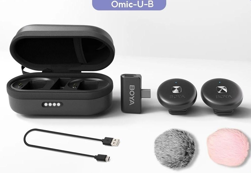Мікрофон петличний Boya Omic-U black з зарядним кейсом для iPhone USB Type-C та Android професійний 2 шт. (50017) - фото 10