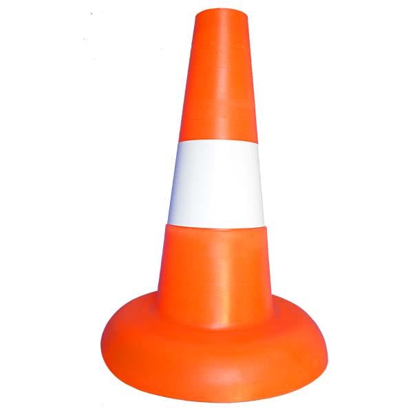 Конус дорожный 35 см с полосой из белой пленки (1807)