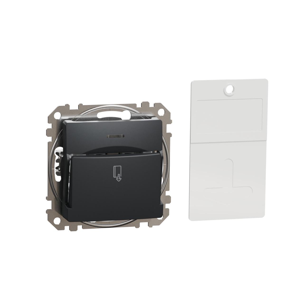 Выключатель карточный Sedna Design&Elements Schneider Electric 10А 73х73х45 мм ABS-UV Черный (SDD114121)