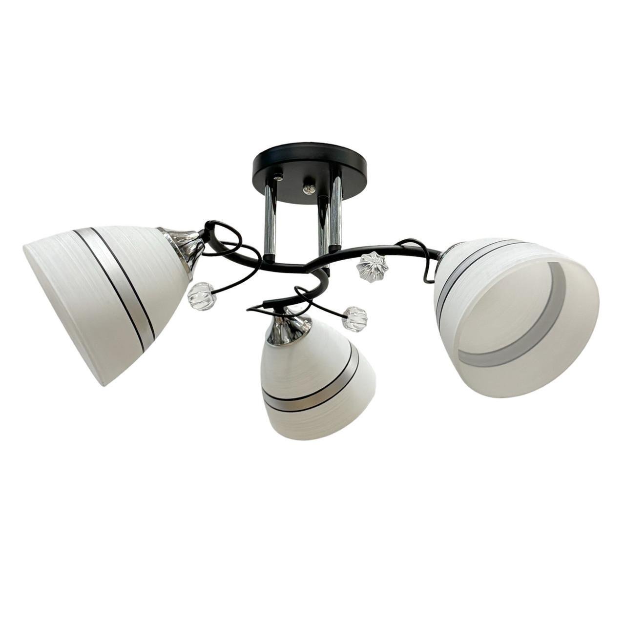 Люстра потолочная на 3 лампочки Прометей P5-N2564/3 Черный