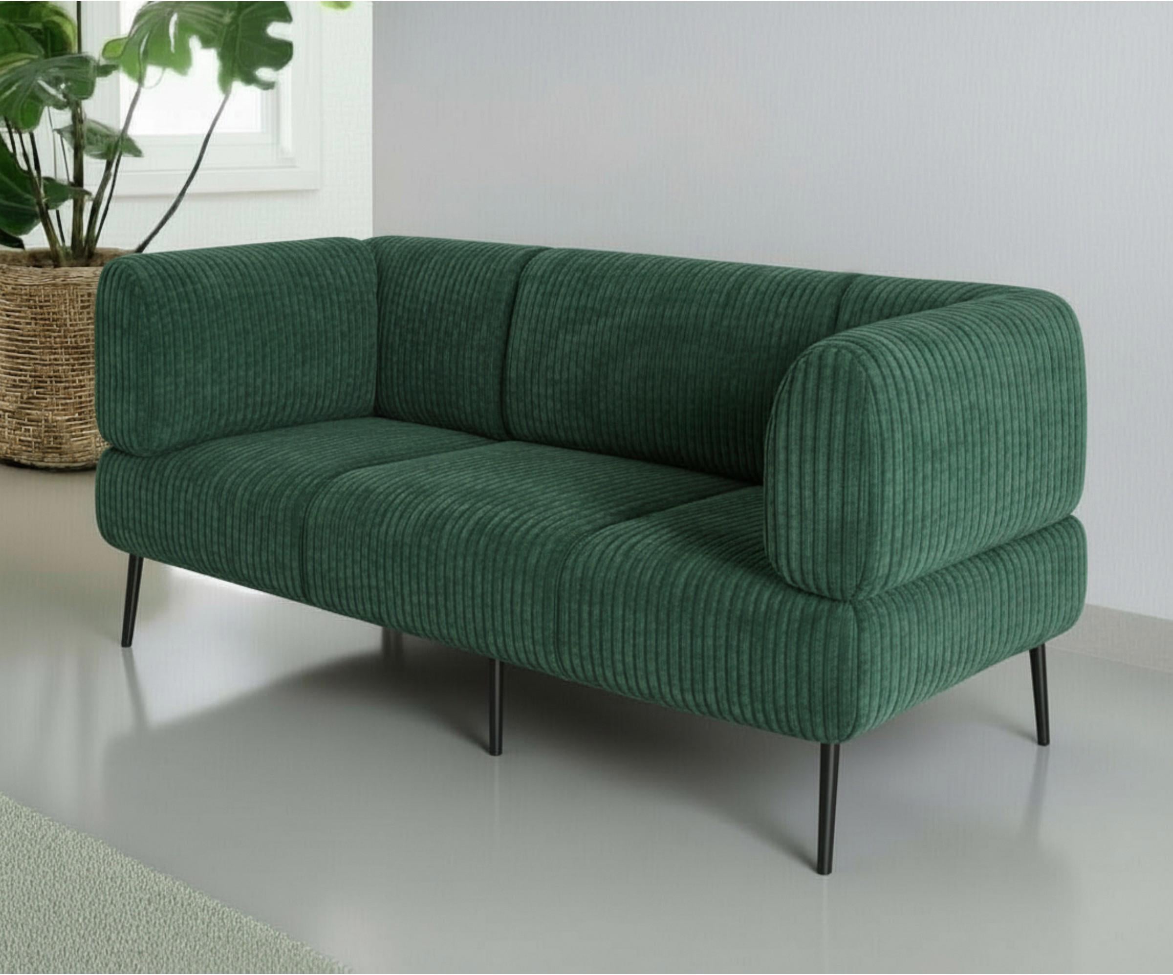 Диван офисный Tobi Sho Бенно-1 ЛЮКС с подлокотниками велюр 1800х720х750 мм Lotus 39/Морская волна (f562k57)