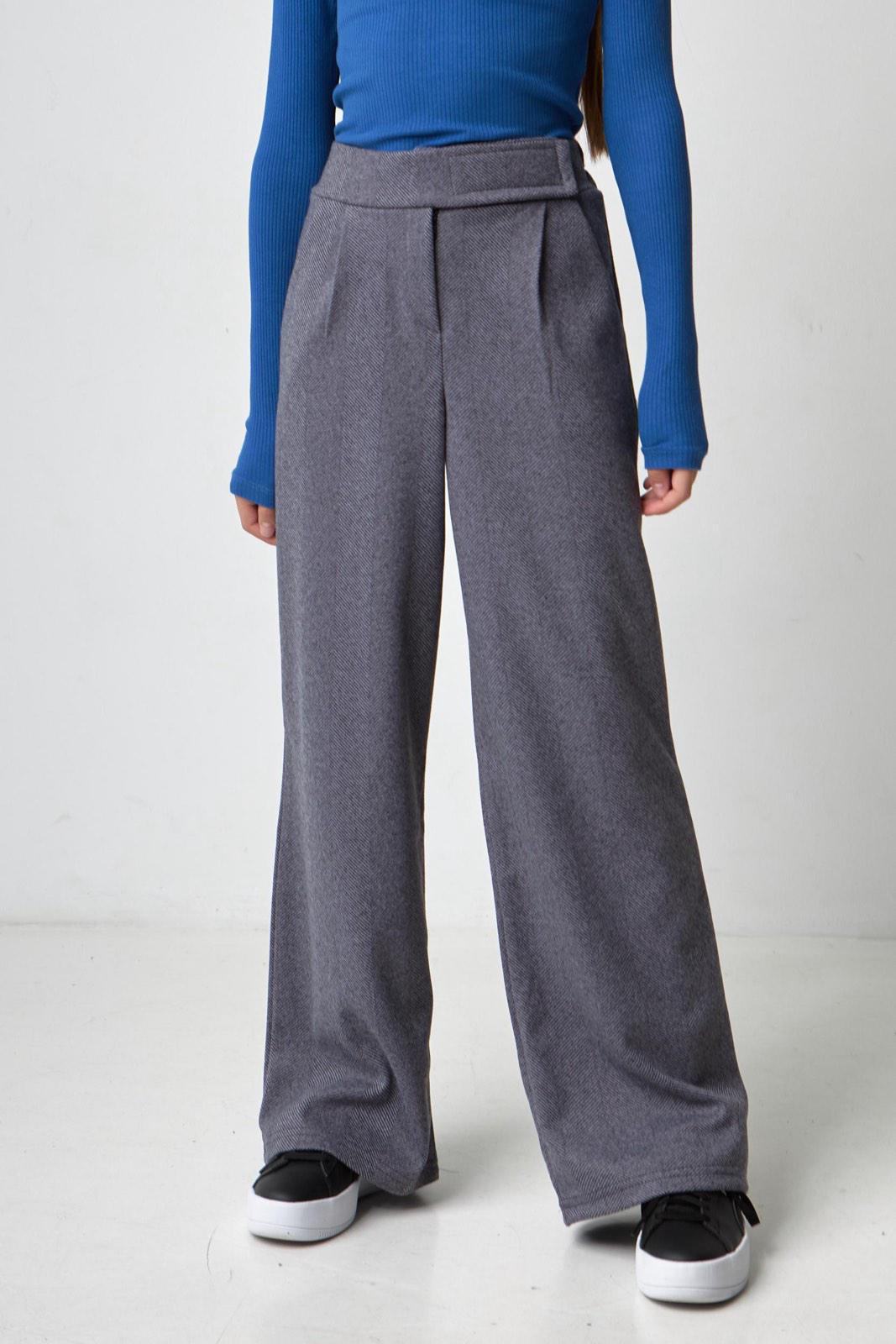 Брюки-палаццо для девочки Valza диагональ шерстяные 3419 146 см Синий