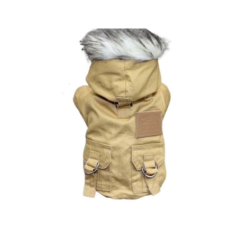 Куртка для собак осінньо-зимова двошарова з капюшоном та кишенями S Жовтий (B0111)