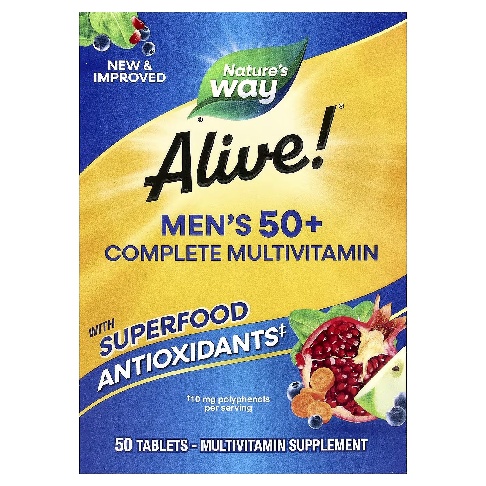 Комплекс витаминов для мужчин 50+ Nature's Way Alive! Men's Complete Multivitamin 50 таблеток