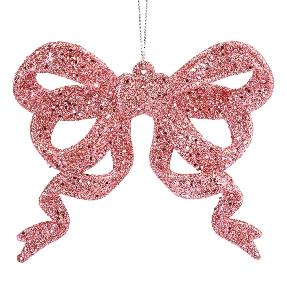 Игрушка на елку Elisey Блестящий бантик 12 см Розовый (NH-106-K-102)