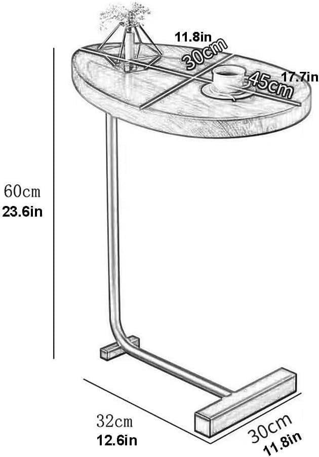 Столик кофейный прикроватный DUJEFF C-образный Коричневый (14204401) - фото 2 Столик кофейный прикроватный DUJEFF C-образный Коричневый (14204401) - фото 2