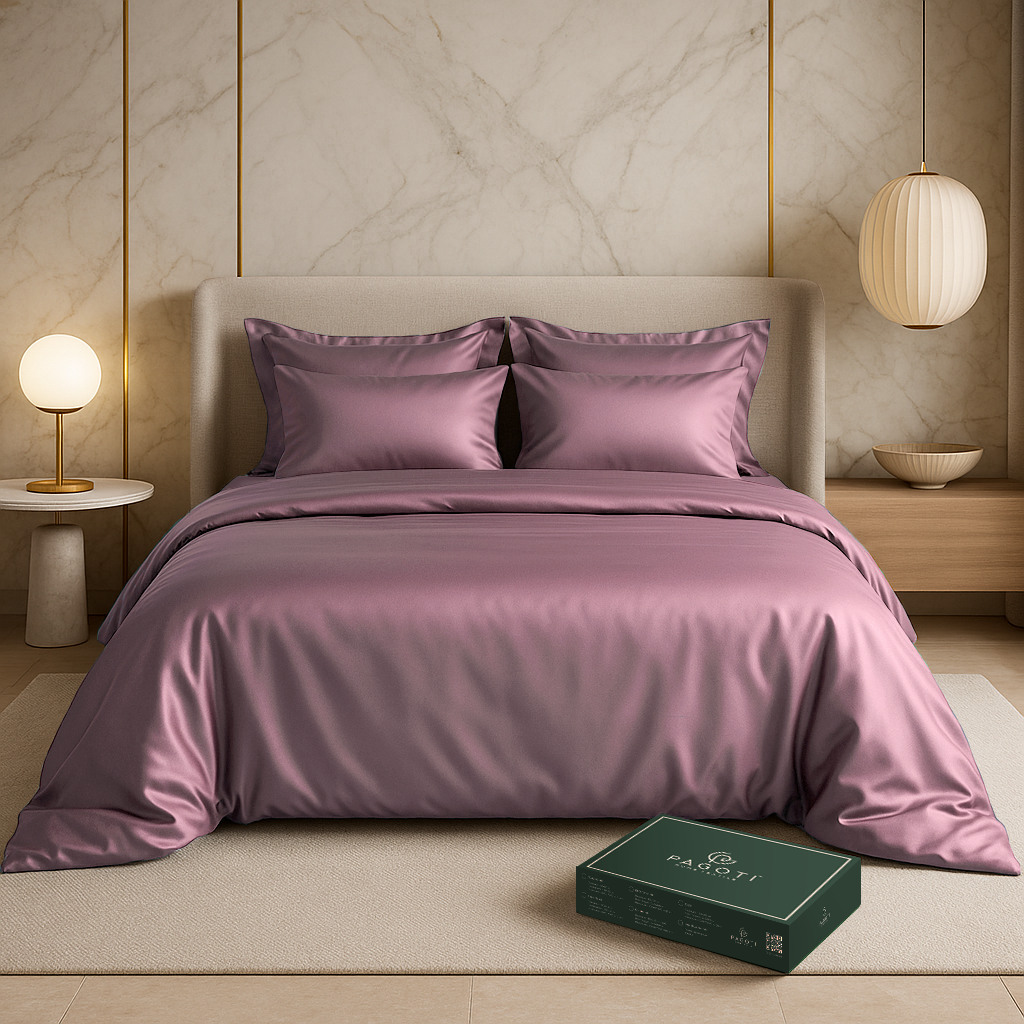 Комплект постільної білизни ліоцелл PAGOTI Aura євро 2х50х70/2х70х70 см Пильна троянда - фото 1