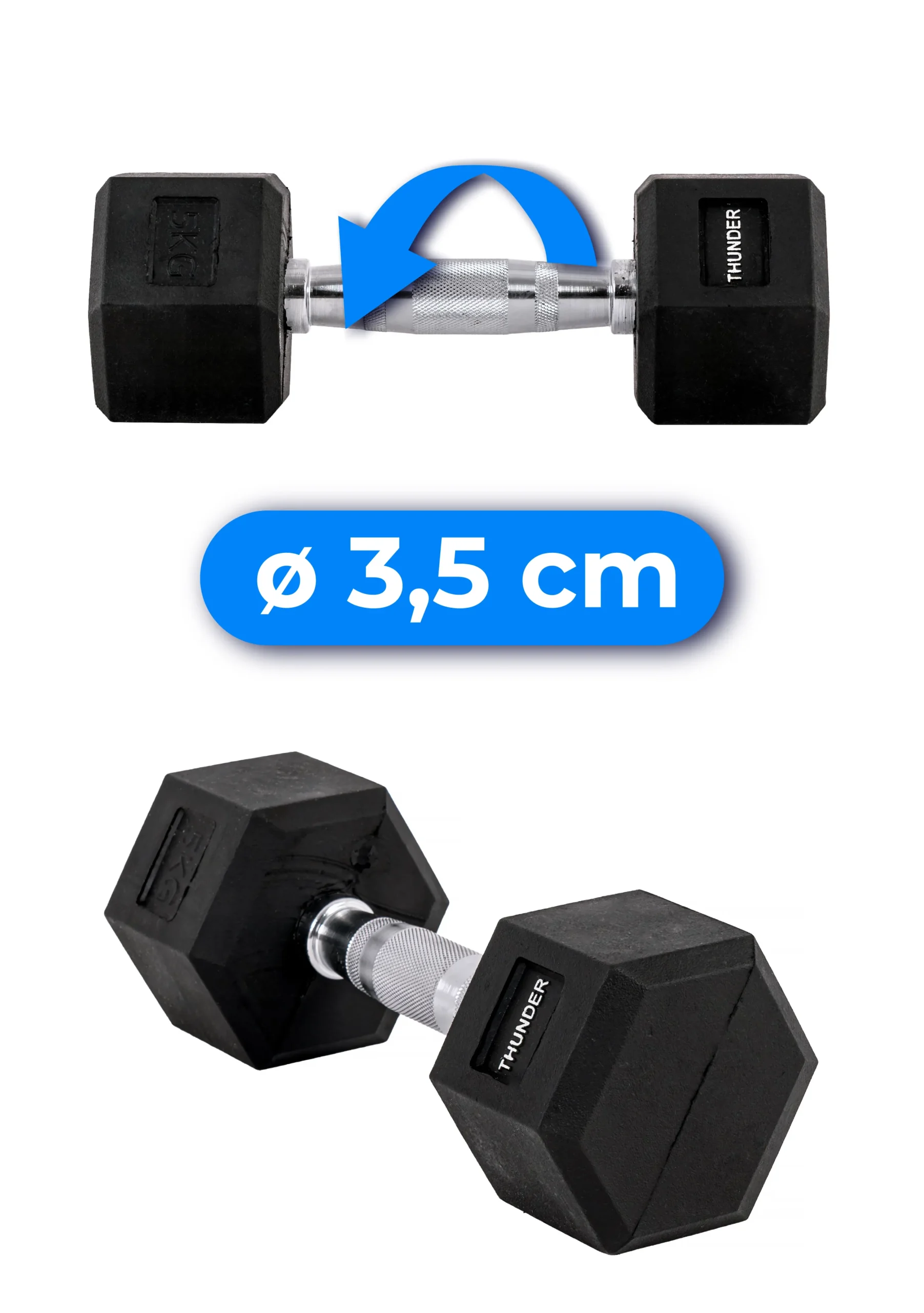 Гантель шестигранна Thunder 5 кг (436414) - фото 8 Гантель шестигранна Thunder 5 кг (436414) - фото 8