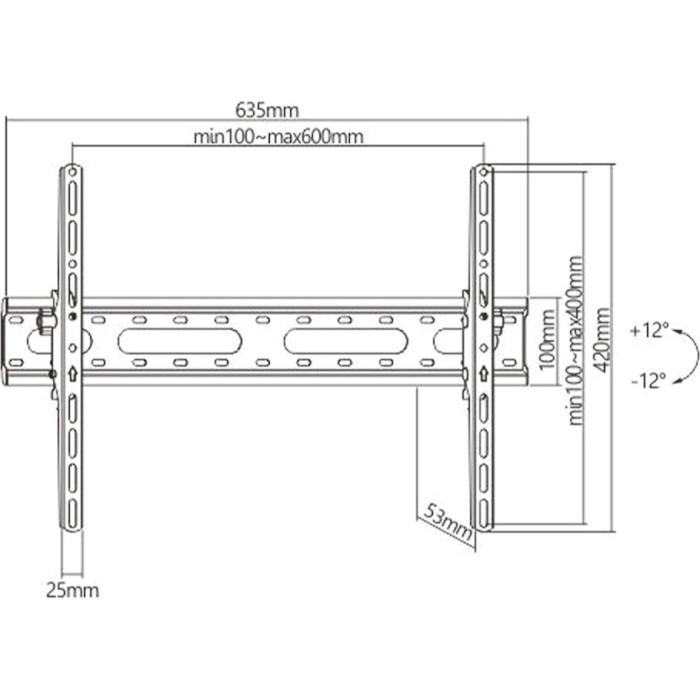 Кріплення для телевізора UniBracket BZ01-63 настінний похилий настінний 37"-80" Чорний (598672) - фото 6