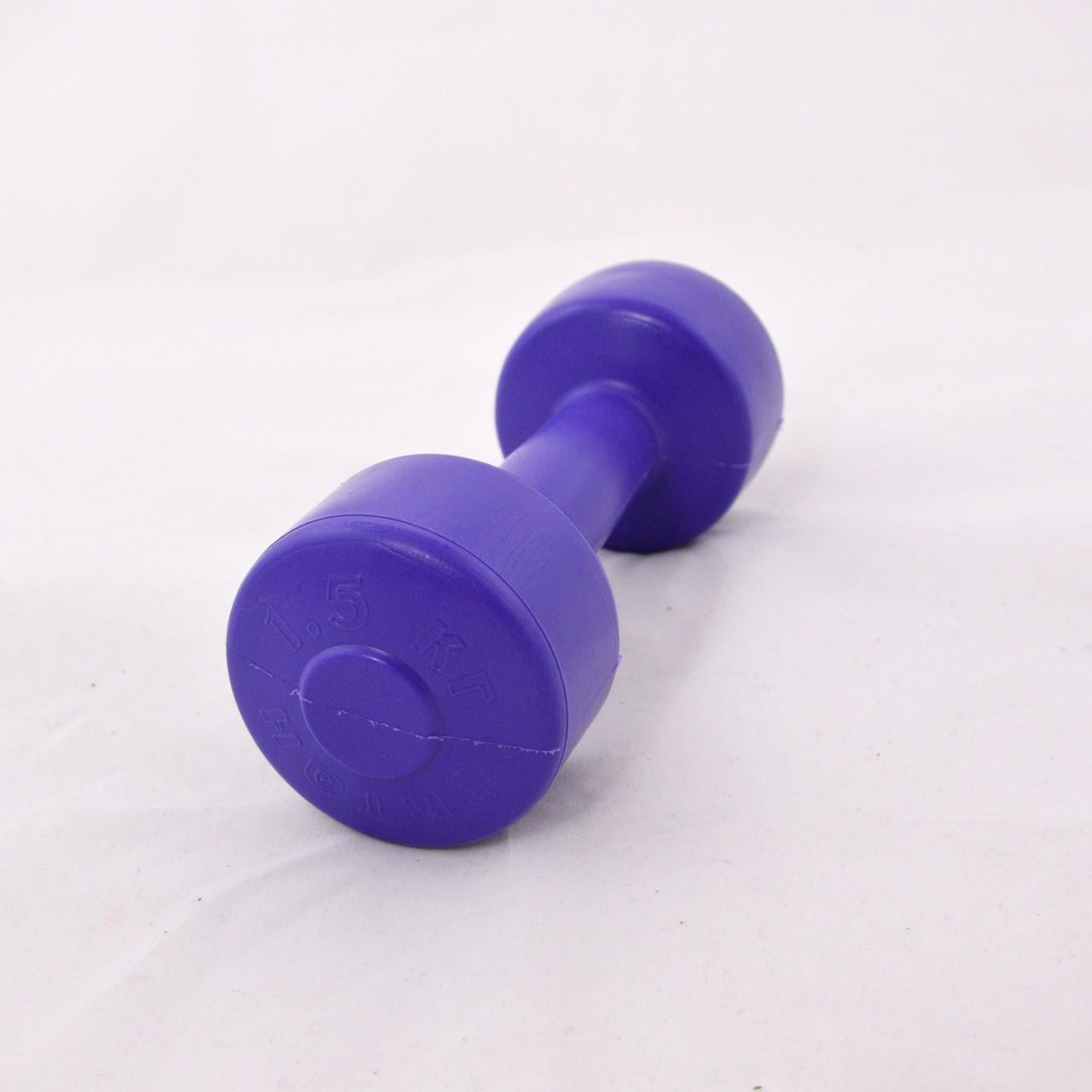 Гантель ТИТАН лита з композитного матеріалу у пластиковій оболонці 1,5 кг фіолетовий (8585053830047)