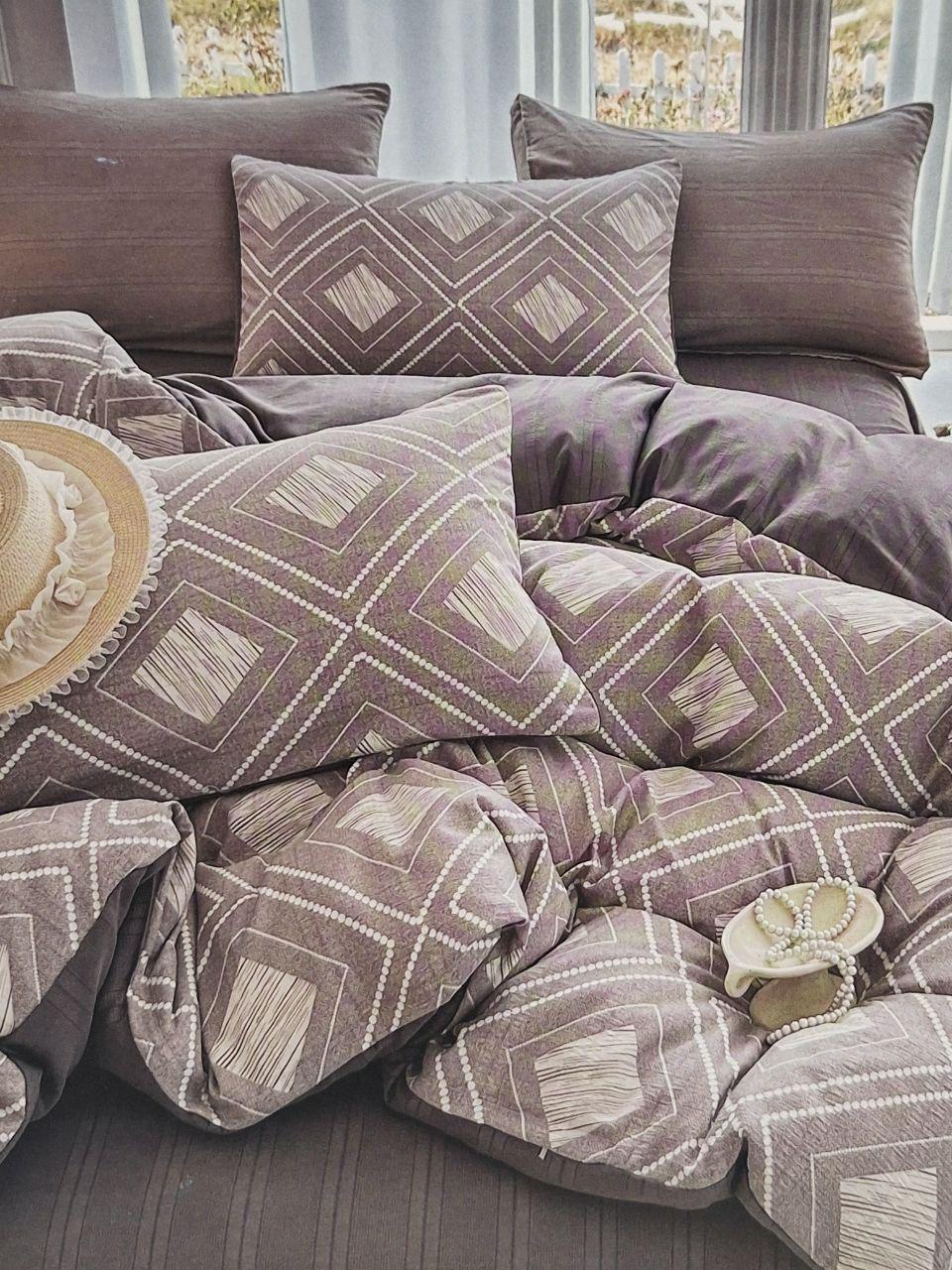 Комплект постельного белья муслин Colorful Home Ромбы двуспальные (2039) Комплект постельного белья муслин Colorful Home Ромбы двуспальные (2039)